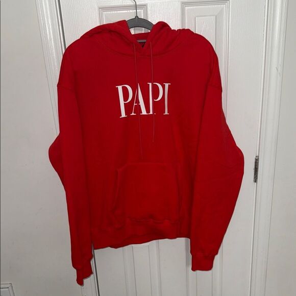 Fashion Nova Red Hoodie with PAPI Print - Picture 1 of 6